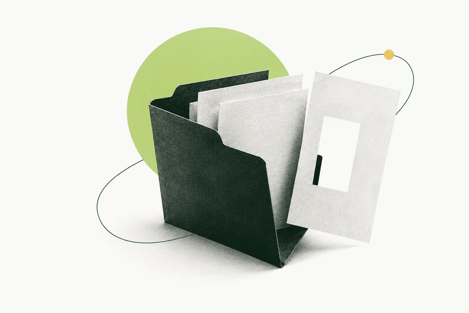 Editorial illustration of a claims folder with one missing evidence page