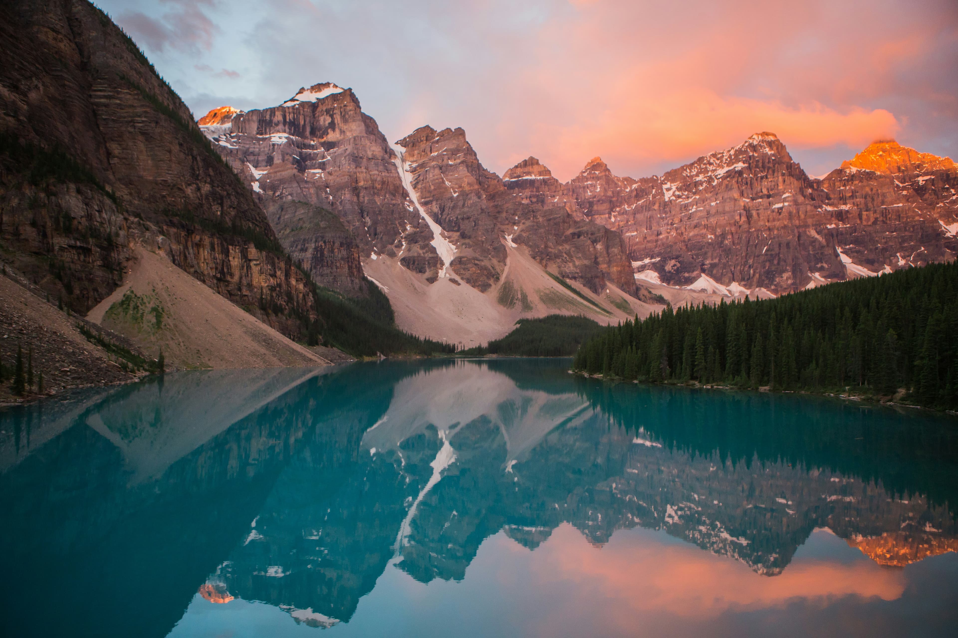 Moraine Lake mountain wallpaper on the Matrix OS cloud desktop